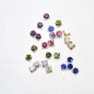 144 4mm Rhinestone Silver/Mix Color Slider Beads - T75