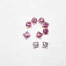 144 4mm Rhinestone Silver/Rose Pink Slider Beads - T71