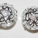 2 18mm Swarovski Rhinestone Silver balls Pendants - T54