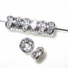 20 Swarovski Rondelles Spacers 5mm Rhodium/Crystal (F)
