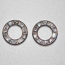10 Swarovski Hoop Pendants 22mm Silver/Crystal  T33