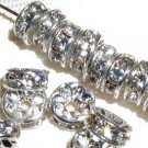 50 Swarovski Rondelles 8mm Silver for Hoop Earrings