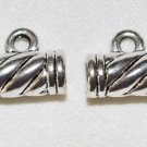 10  7x14mm Silver Tube Charms Pendants - D20