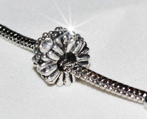 8 13mm Rhinestone Silver Beads Hole Size 5mm  - D55