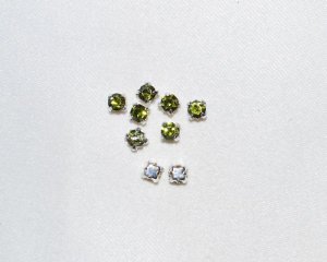 144 4mm Rhinestone Silver/Olivine  Slider Beads - T74