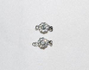 6 9mm Swarovski Rhinestone Silver Crystal Clasps - K72