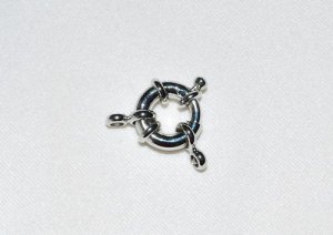 5 15mm Silver Spring Ring Clasps with 2 Jump Rings K69