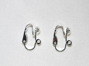10 Pairs 17mm Earclip Silver  with loop Q33