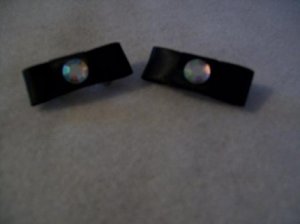 Black Satin Jeweled Barrette