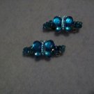 Aqua Blue Glass Barrettes