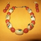 Chinese/Rose Bracelet Earring Set