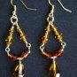 Amber drop chandelier earrings
