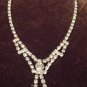 Vintage Prom Necklace Blue Rhinestones GORGEOUS!