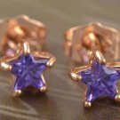 9k Rose Gold Filled Crystal Star Earrings