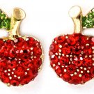 Red Crystal Apple Earrings