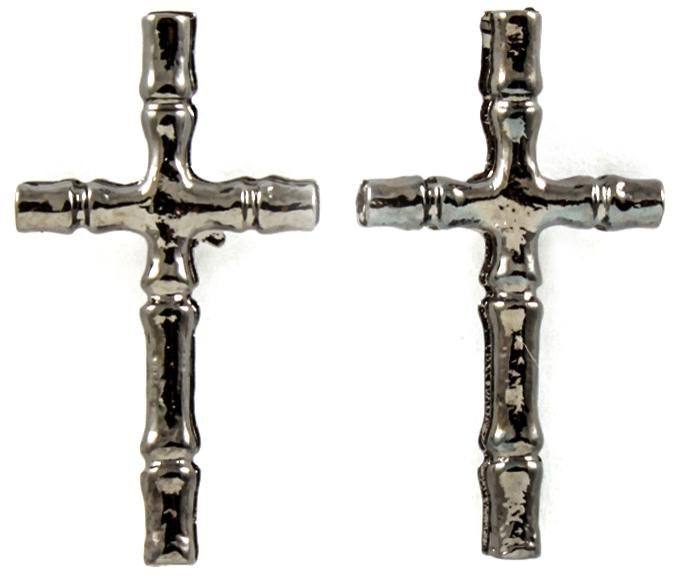 Black Malachite Cross Earrings