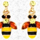 Crystal stud Bumblebee Drop Earrings