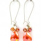 Tangerine Acrylic Teardrop Charm Earrings
