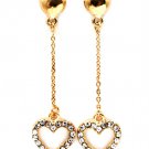 Clear Crystal Heart Linear Drop Earrings
