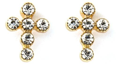 Crystal Stud Cross Earrings