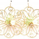 Daisy Filigree Lime Crystal Accent Earrings