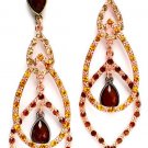 3-tier Teardrop Faceted Crystal Linear Earrings