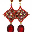 Floral Filigree Crystal Earrings