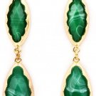 Navette Cut Faceted Jade Formica Linear Drop Earrings