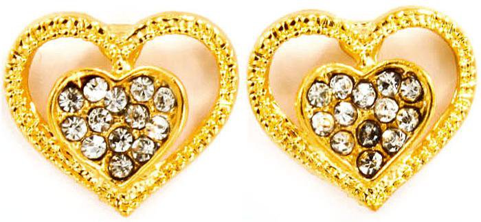 Double Heart GT Crystal Earrings