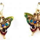 Monarch Butterfly Crystal Drop Earrings