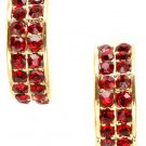 Ruby Red Crystal Half-Hoop Earrings