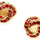 Ruby Red Crystal Knot Earrings