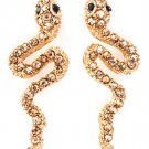 9k Rose Gold Filled Crystal Snake Earrings
