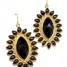 Sunflower Black Bead Accent Earrings