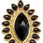 Sunflower Black Bead Accent Earrings