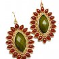 Sunflower Jade Bead Accent Earrings
