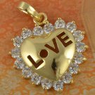 9k Gold Filled Cubic Zirconia Love Heart Pendant