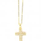 Clear Glass Cross Pendant Necklace