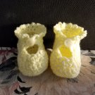 Newborn Baby Toddler Lacy Yellow Button Mary Jane Booties