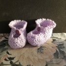 Newborn Baby Toddler Lacy Orchid Button Mary Jane Booties