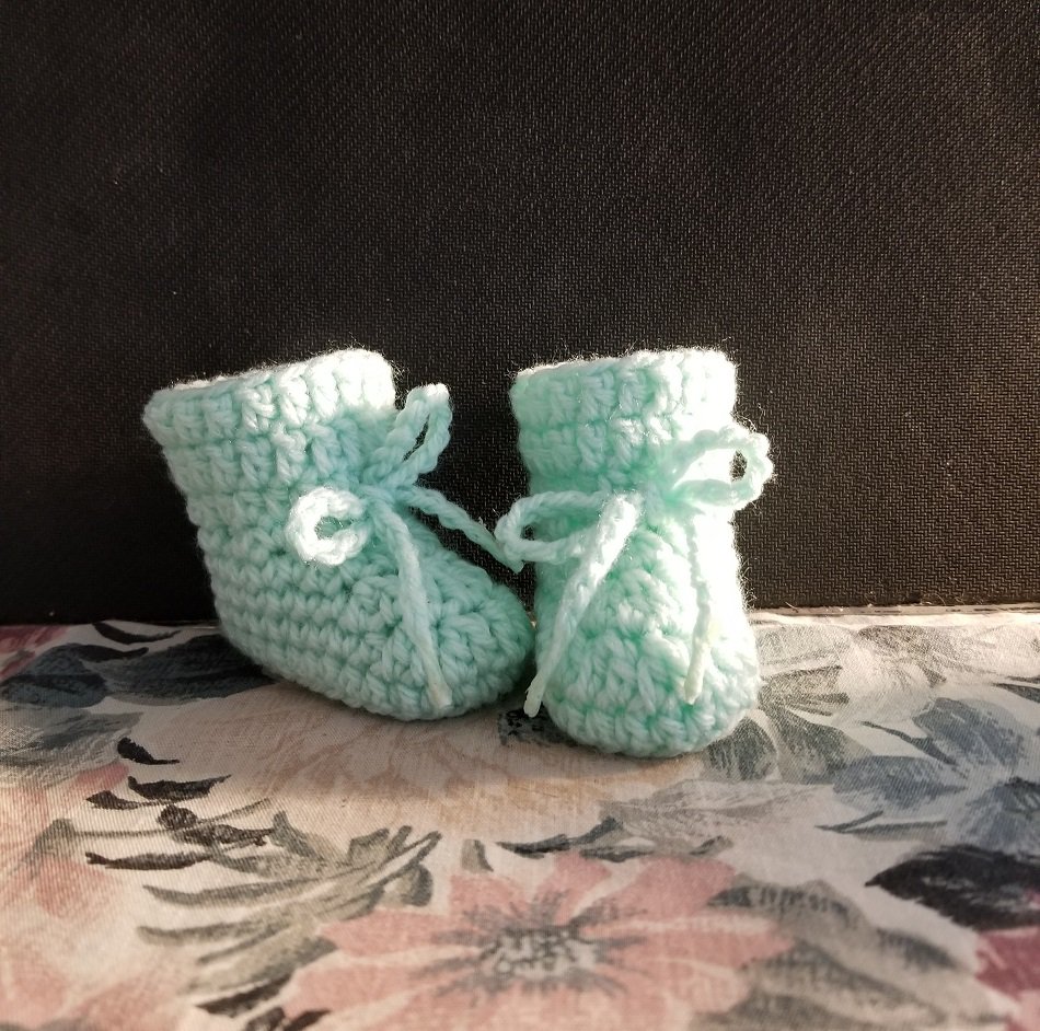 Mint Newborn Baby Toddler Boot Shoe Slipper Booties