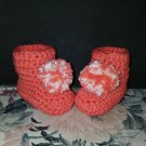 Melon Pom Pom Newborn Baby Boot Shoe Slipper Booties