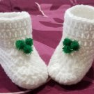 Christmas Snow Holly Pom Pom Baby Toddler Boot Shoe Slipper Booties