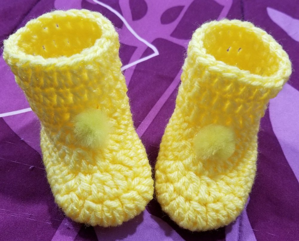 Bumblebee Pom Pom Baby Toddler Boot Shoe Slipper Booties