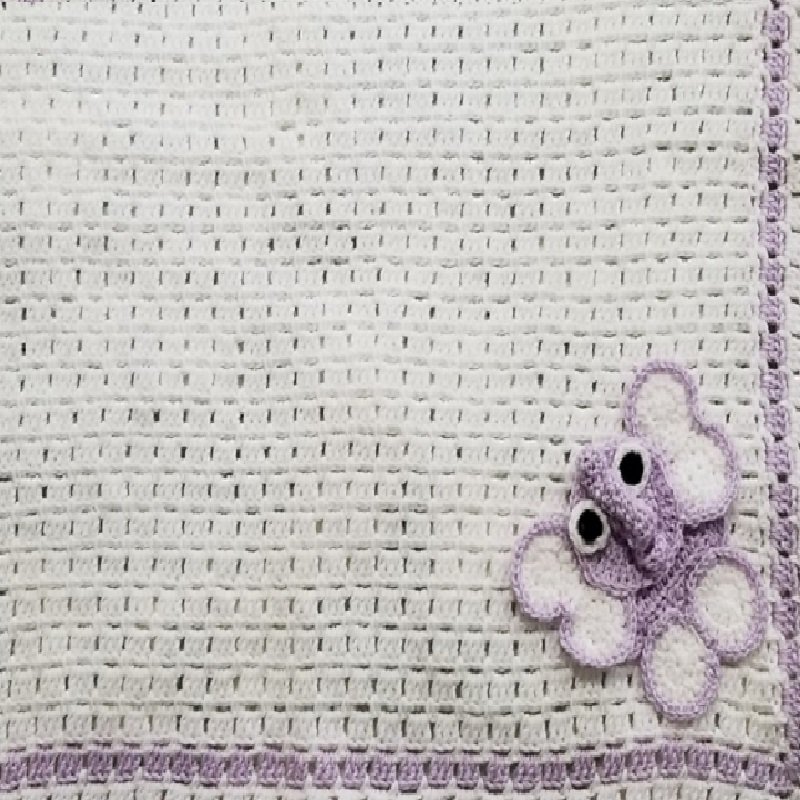 Orchid Elephant Crochet Baby Blanket