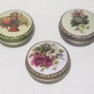Floral Pill Box Purse Container SET OF 3