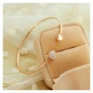 Two Hearts Open Bangle Bracelet