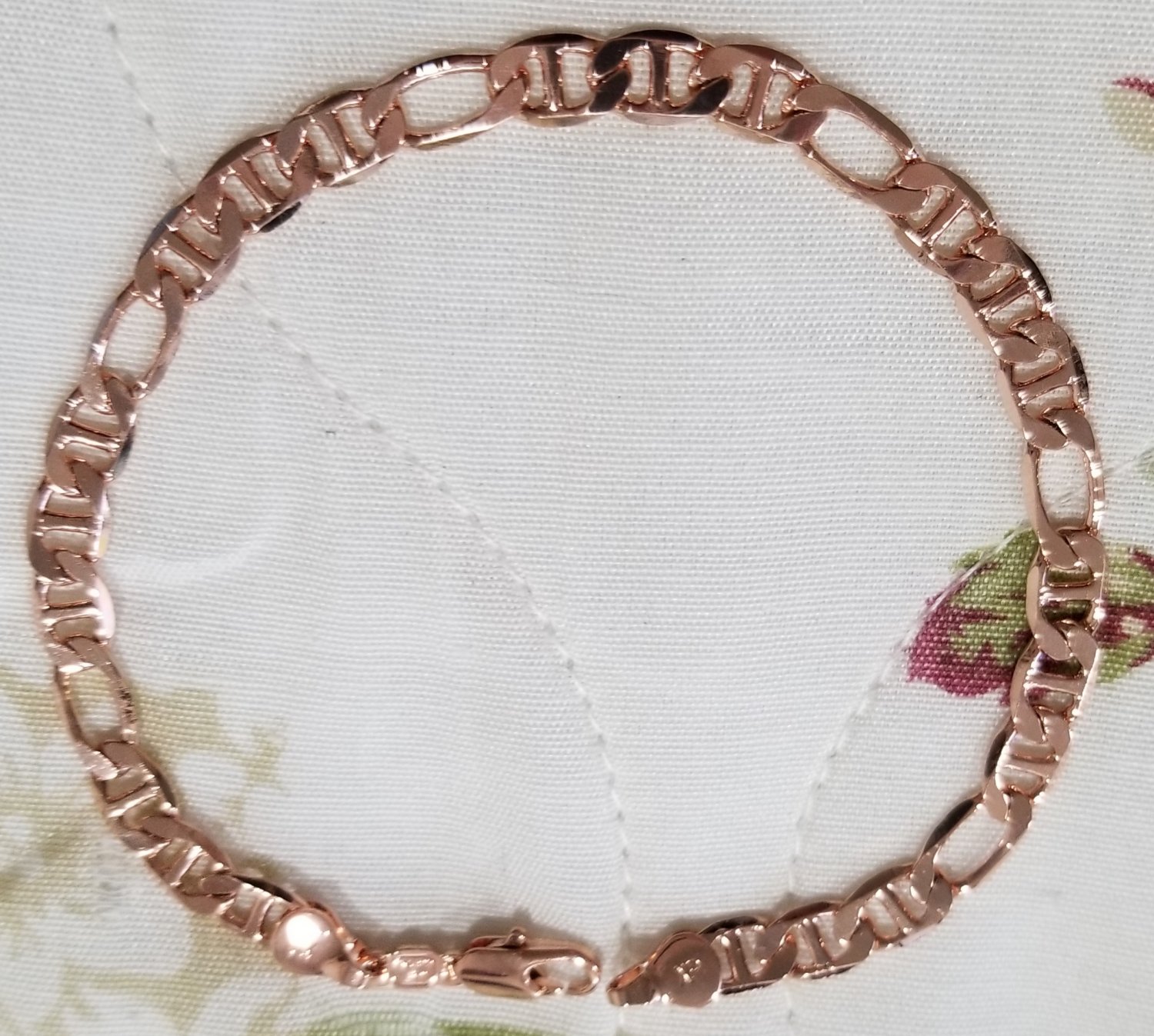 9k Rose GF Link Figaro Bracelet