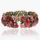 Floral Retro Copper Vintage Cubic Zirconia Bracelet