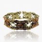 Vintage Rhinestone Open Cuff Gemstone Butterfly Bangle
